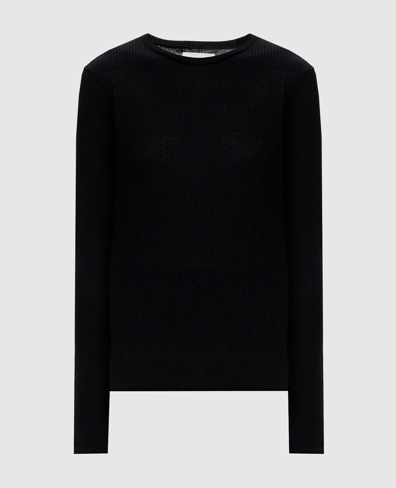 Black long sleeve ORTIGIA with ribbed wool