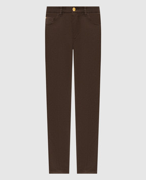 Stefano Ricci Brown pants with logo patch M8T63B0060TCHRL