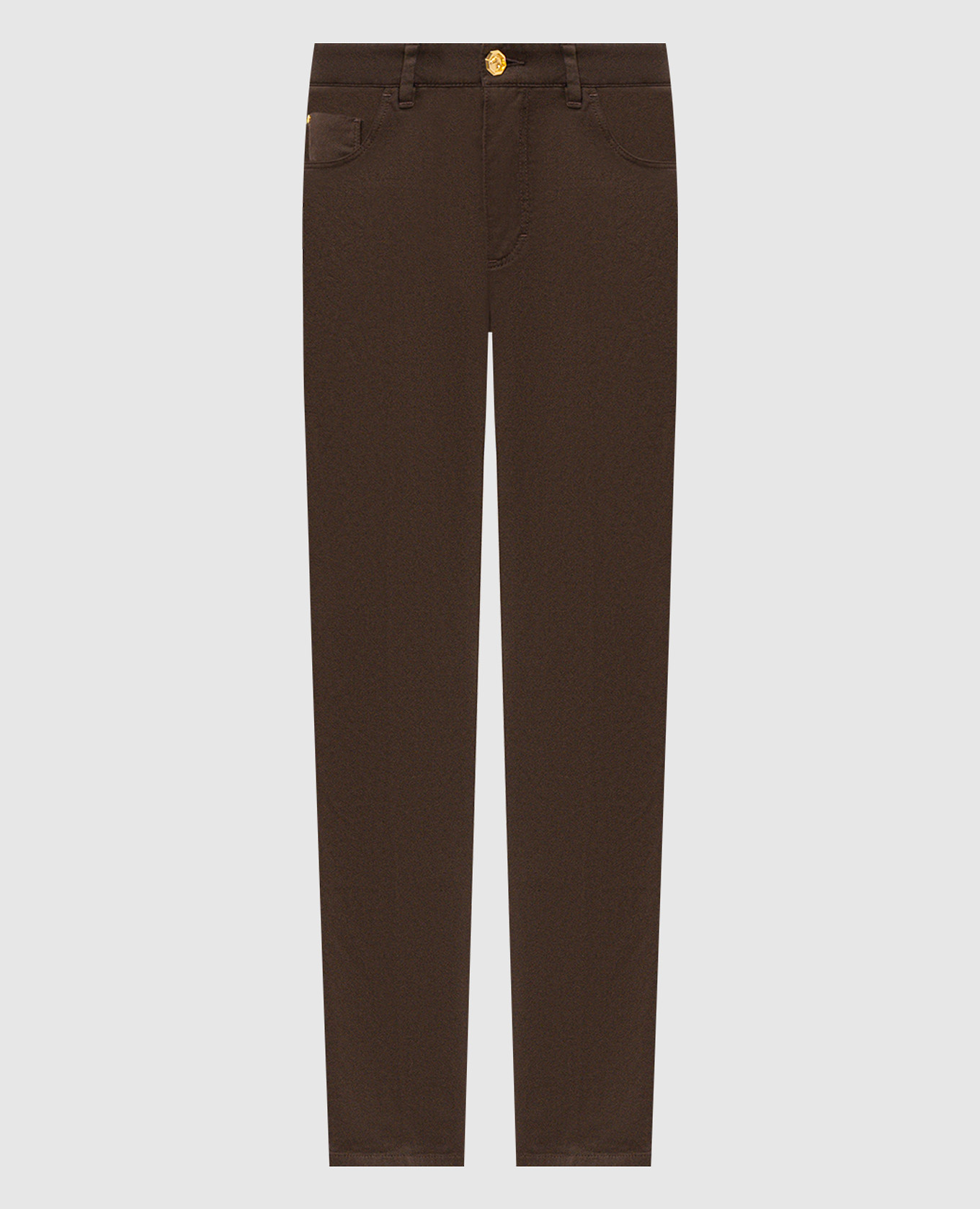 Brown pants with logo patch