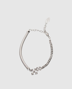 Off-White Silver chain bracelet with emblem OMOA10RC99MET001