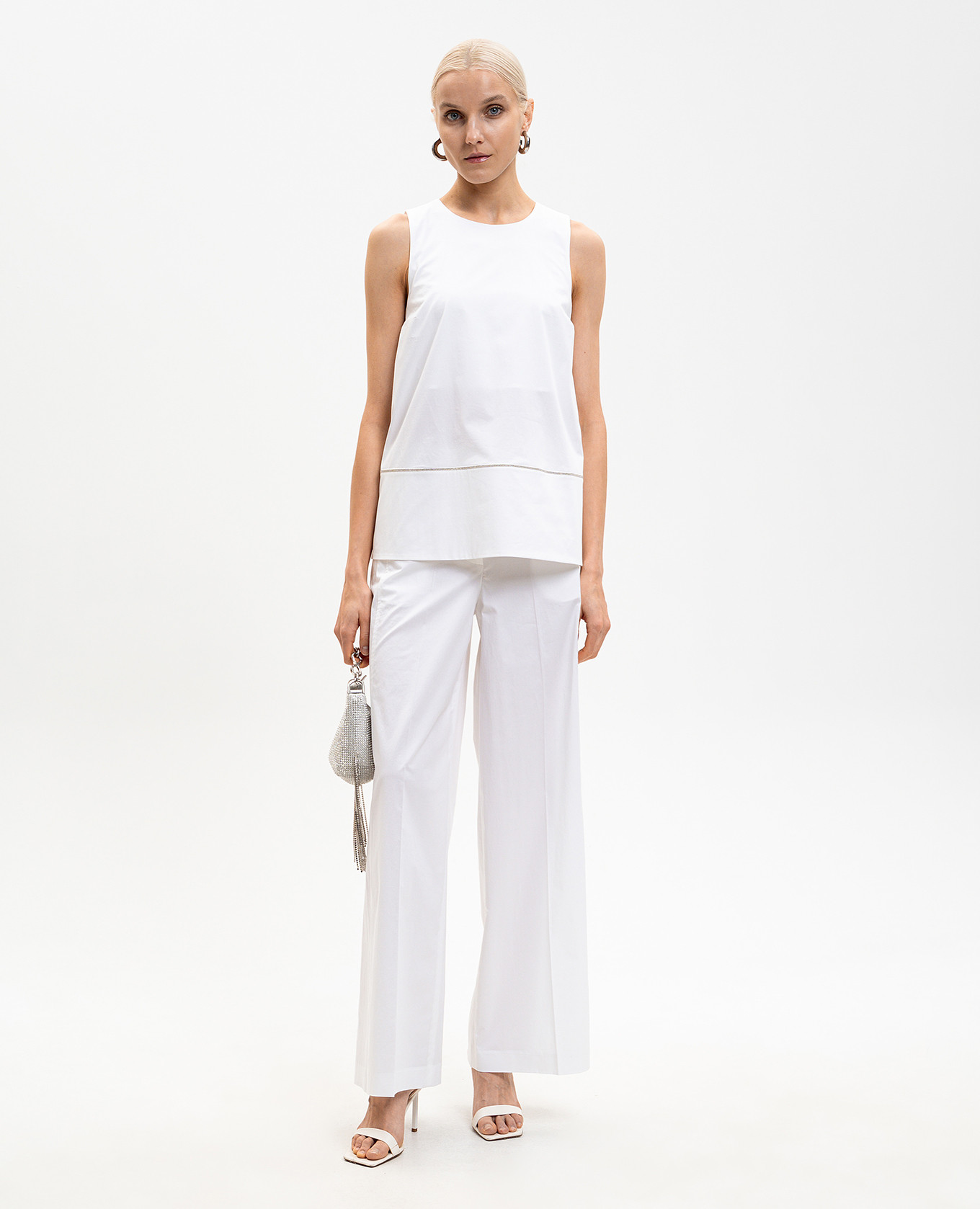 White pants with brand patch Peserico 2