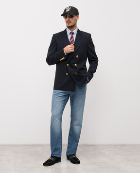Valentino Blue double-breasted wool jacket 8V3CEI818JM
