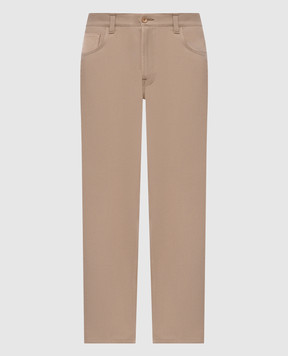 Stefano Ricci Beige pants with a patch MFT63B0090TR172P