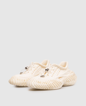 2AM Beige sneakers with textured logo BUS6GL20250115C
