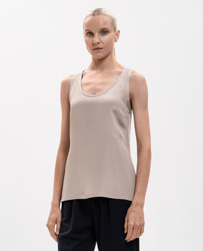 Max Mara Beige PAVIDO silk top MXMPAVIDO