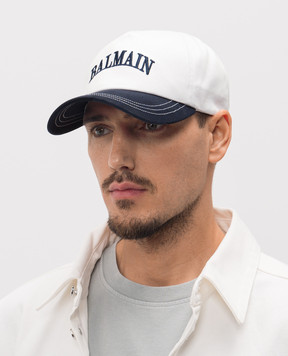 Balmain White cap with logo GH1XA561CB24