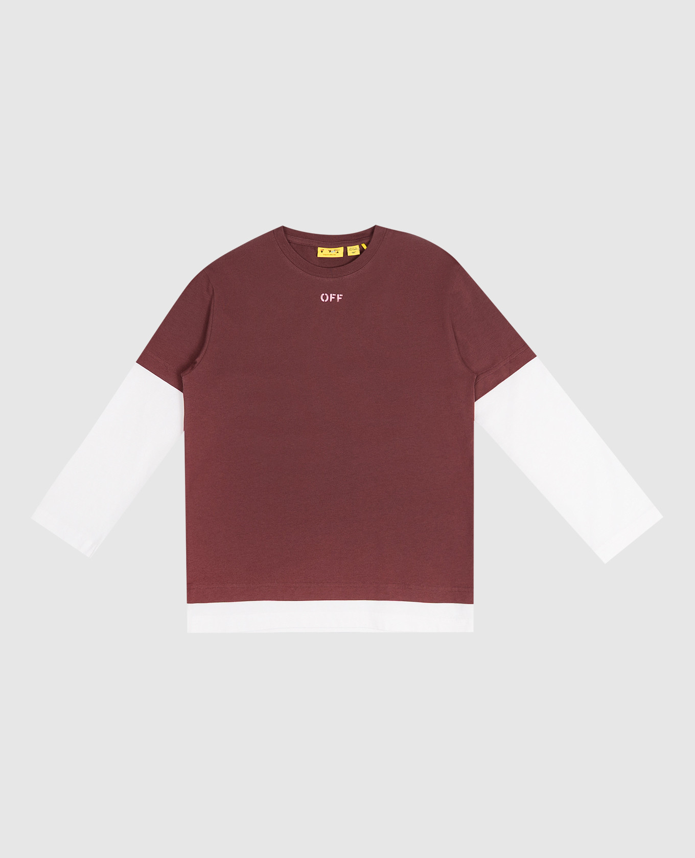 Children's burgundy long sleeve shirt with Arrow Acrylic print