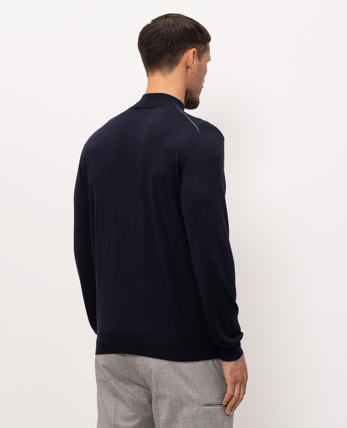 Blue wool, silk and cashmere jumper with logo monogram Stefano Ricci 4