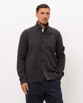 Stone Island Gray cardigan with wool L2S155100047S00A3