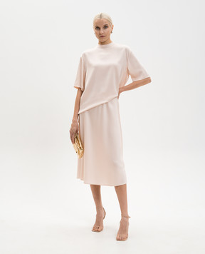 LISA YANG Pink midi skirt with silk 2025209