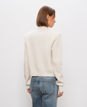 Balmain Ivory cashmere and merino wool cardigan CA0000000013