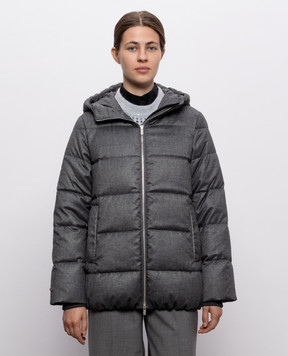 Peserico Gray down jacket with monil chain A24120DB1945