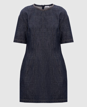 Brunello Cucinelli Blue denim mini dress with monil chain MB125AFQ91