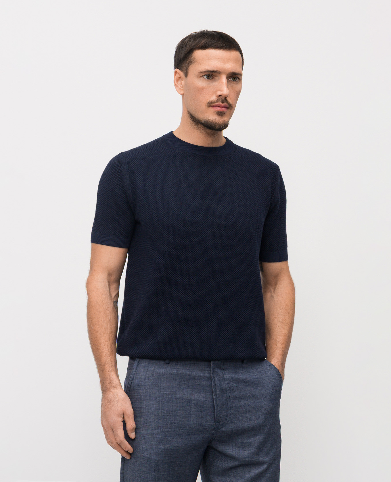 Blue T-shirt with a pattern Canali 3