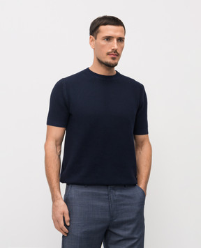 Canali Blue T-shirt with a pattern MK02461C0719