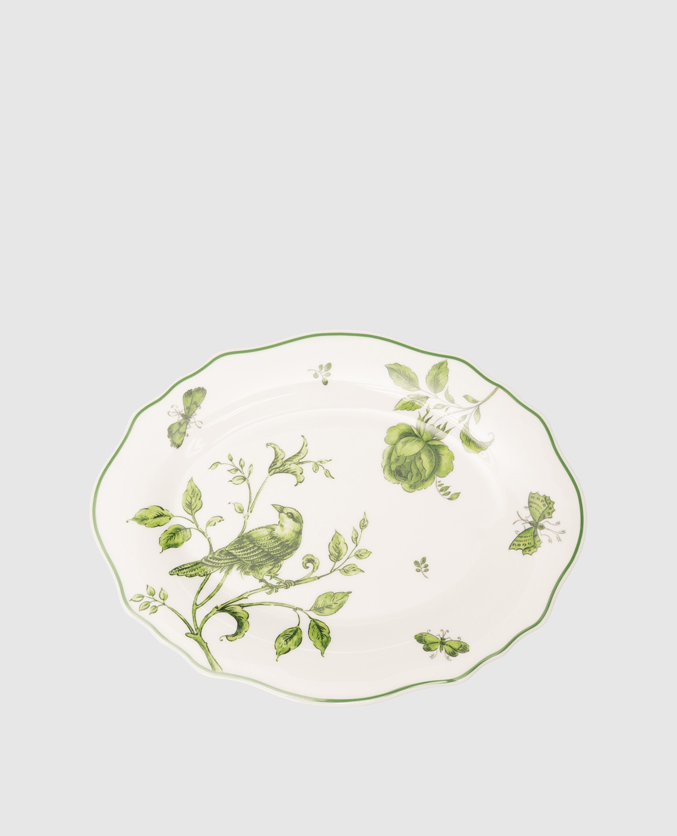 

White porcelain oval plate Rosa Rosae Geminiano Cozzi 1765