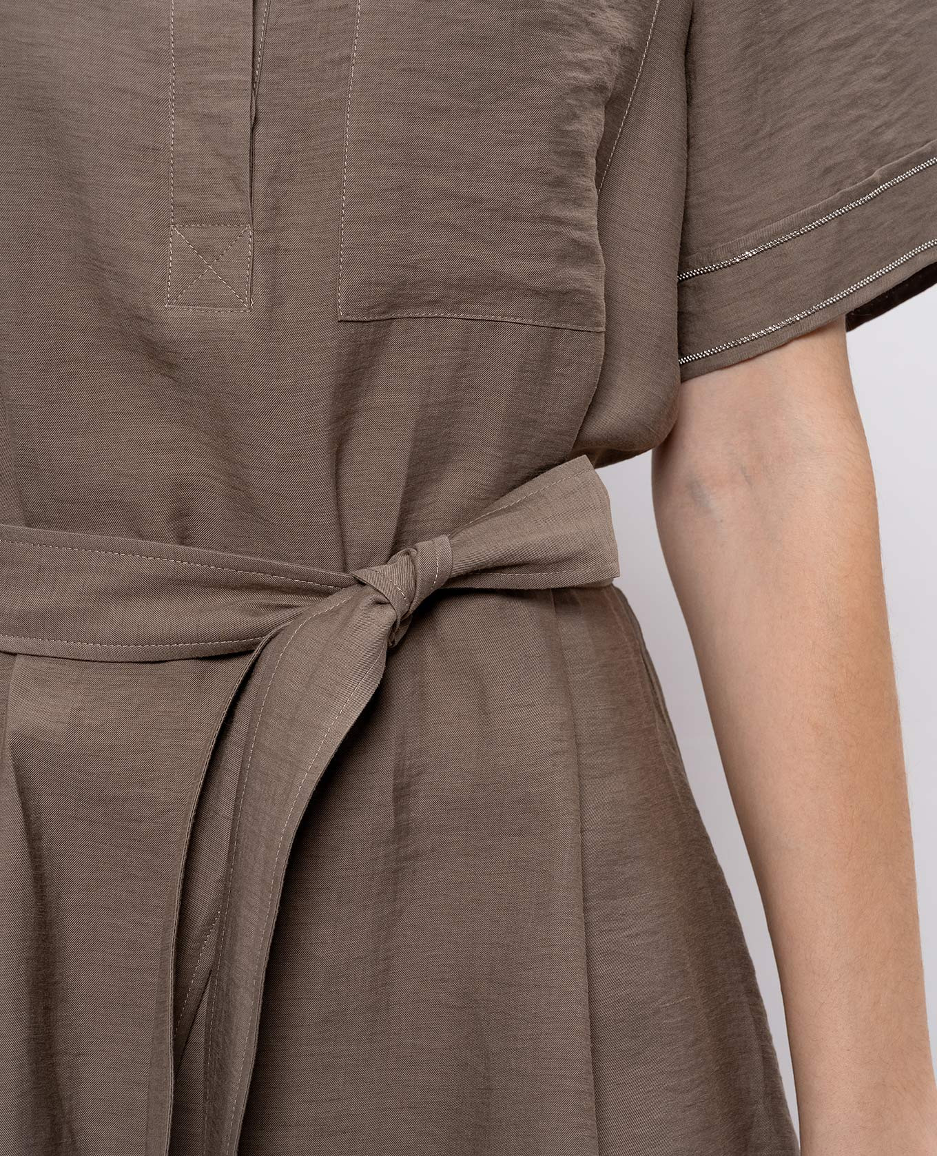 Brown dress with linen Peserico 5
