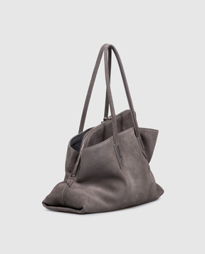 The Attico La Passeggiata grey suede tote bag 251WAH00054LBT108AA