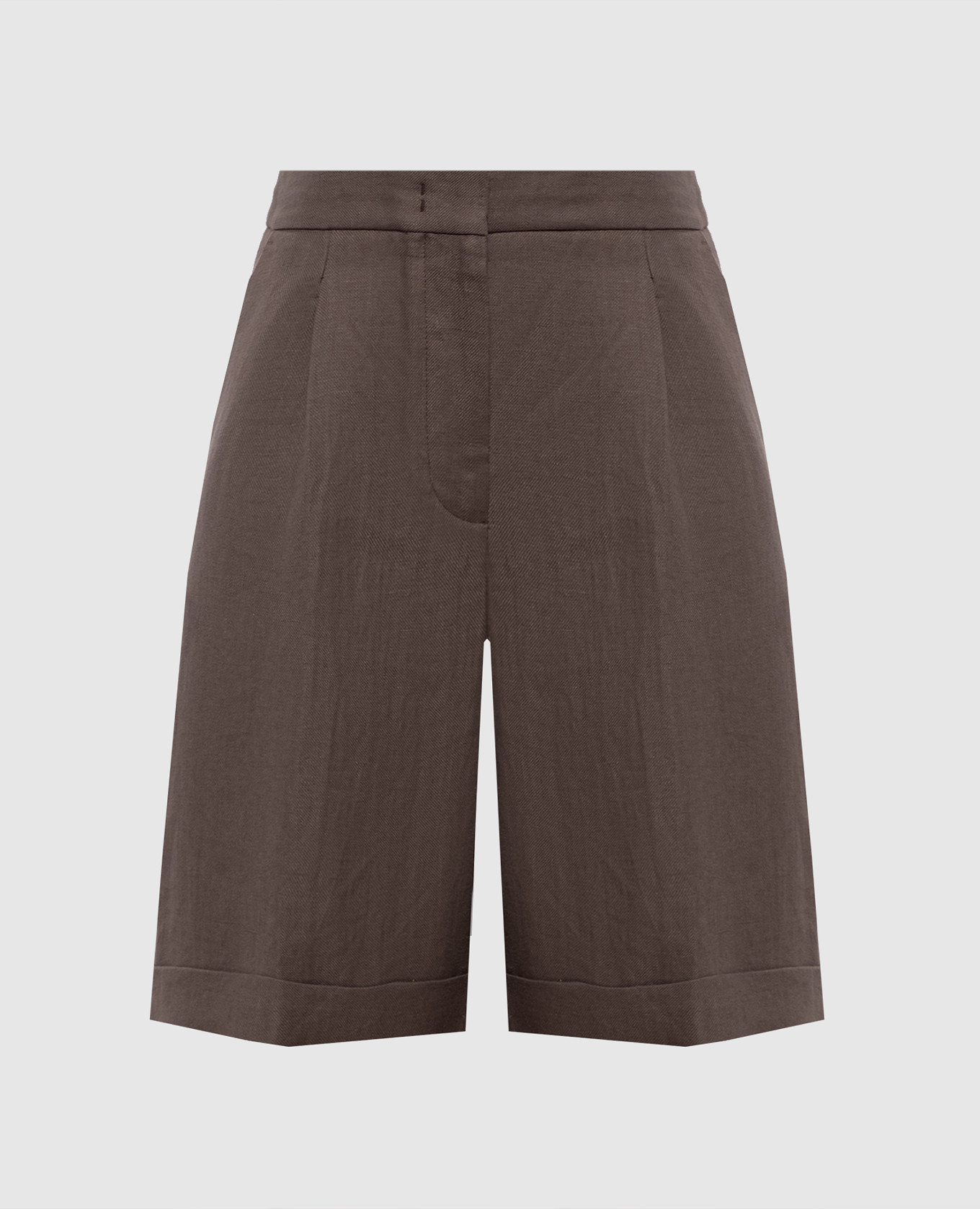 Brown linen shorts