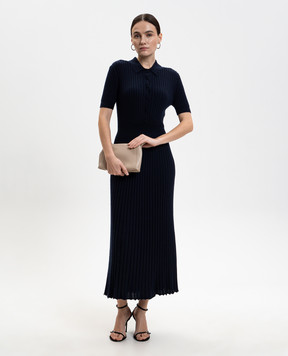 Gabriela Hearst Blue Amor silk and cashmere dress X009403A003