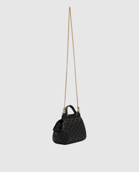 Dolce&Gabbana Children's black leather bag Sicily EB0003A3L70