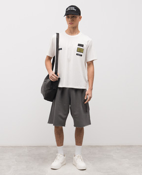 Maison Margiela MM6 White T-shirt with branded patches SH0GC0069S24311