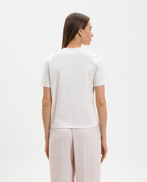 Agnona White T-shirt with logo embroidery TT1105LY2050