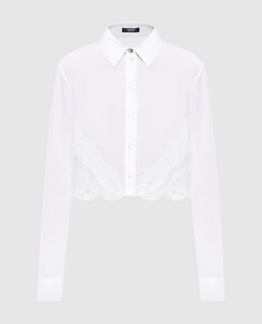 Versace White cropped shirt with lace 10226311A13878