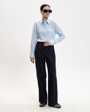 Gabriela Hearst Cruz blue linen shirt X001178LA003