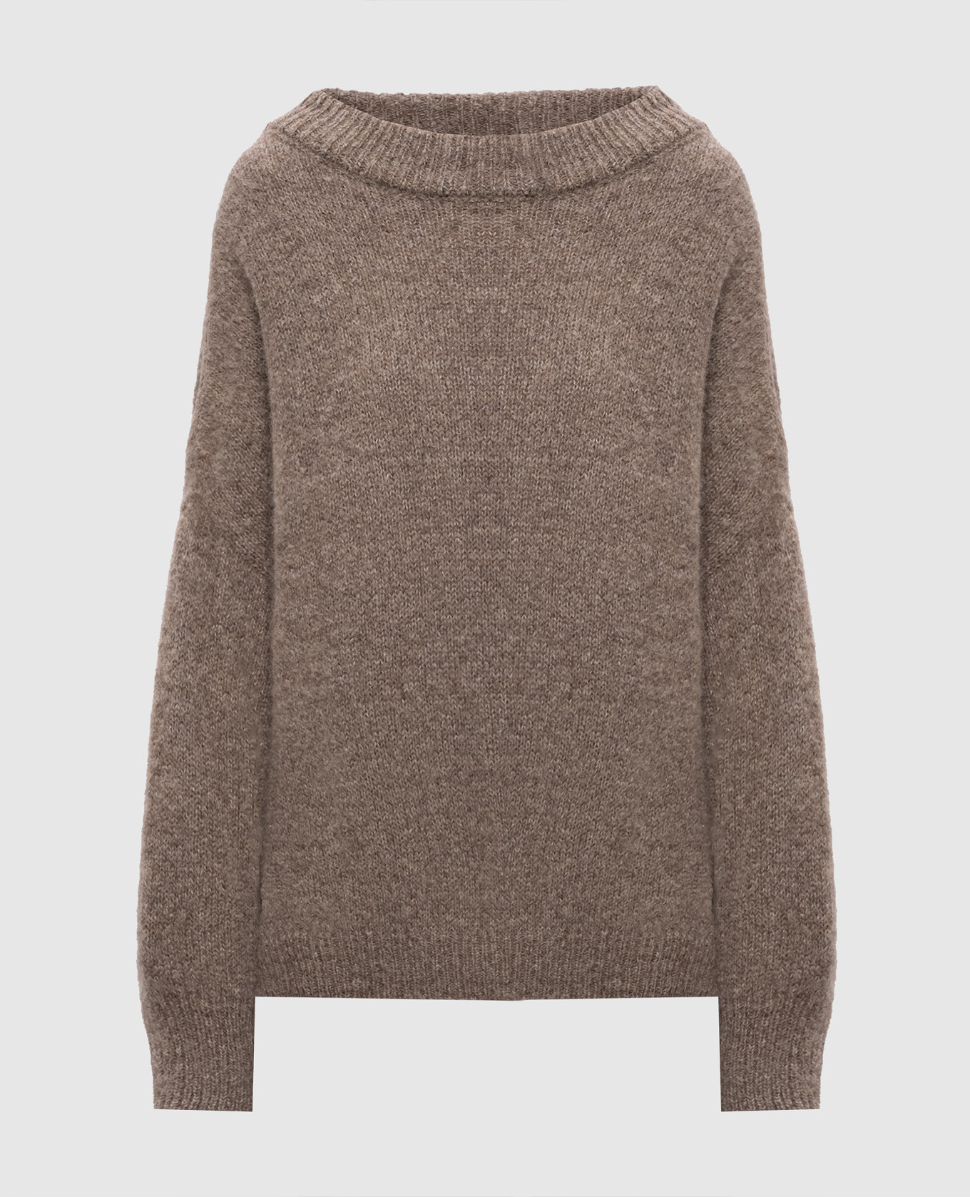 Brown alpaca and cashmere sweater