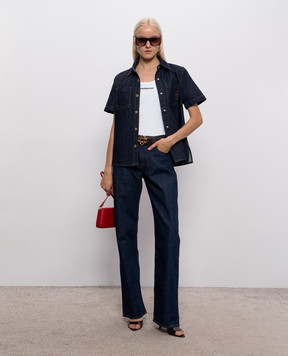 Casablanca Blue denim shirt with embroidered emblem WPF26DN01101