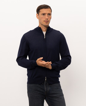Doriani Cashmere Blue cardigan made of wool, silk and cashmere 18033Z79
