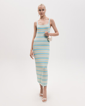 Simkhai Blue striped knitted midi dress 3261040K