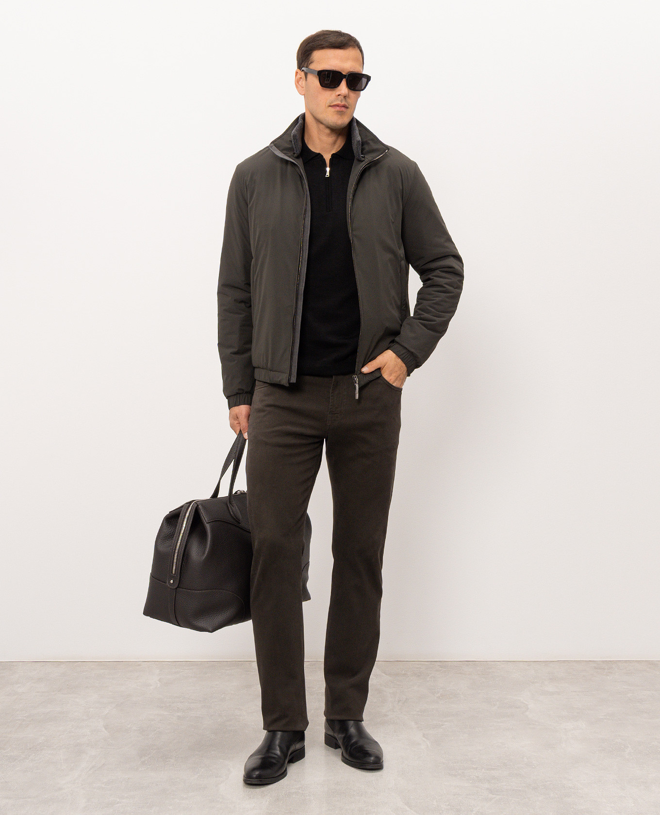 Black wool, silk and cashmere polo shirt Cashmere&Whiskey 2