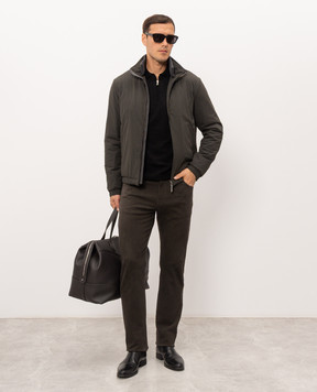Cashmere&Whiskey Black wool, silk and cashmere polo shirt 474Z