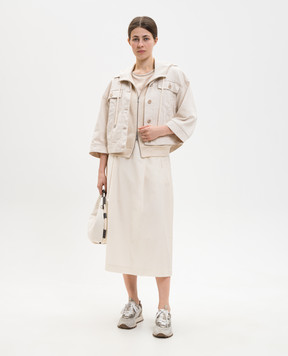 Peserico Beige sports jacket with lurex S12080J006137