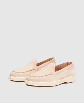 Santoni Beige suede loafers WUYA58856TISNPYL