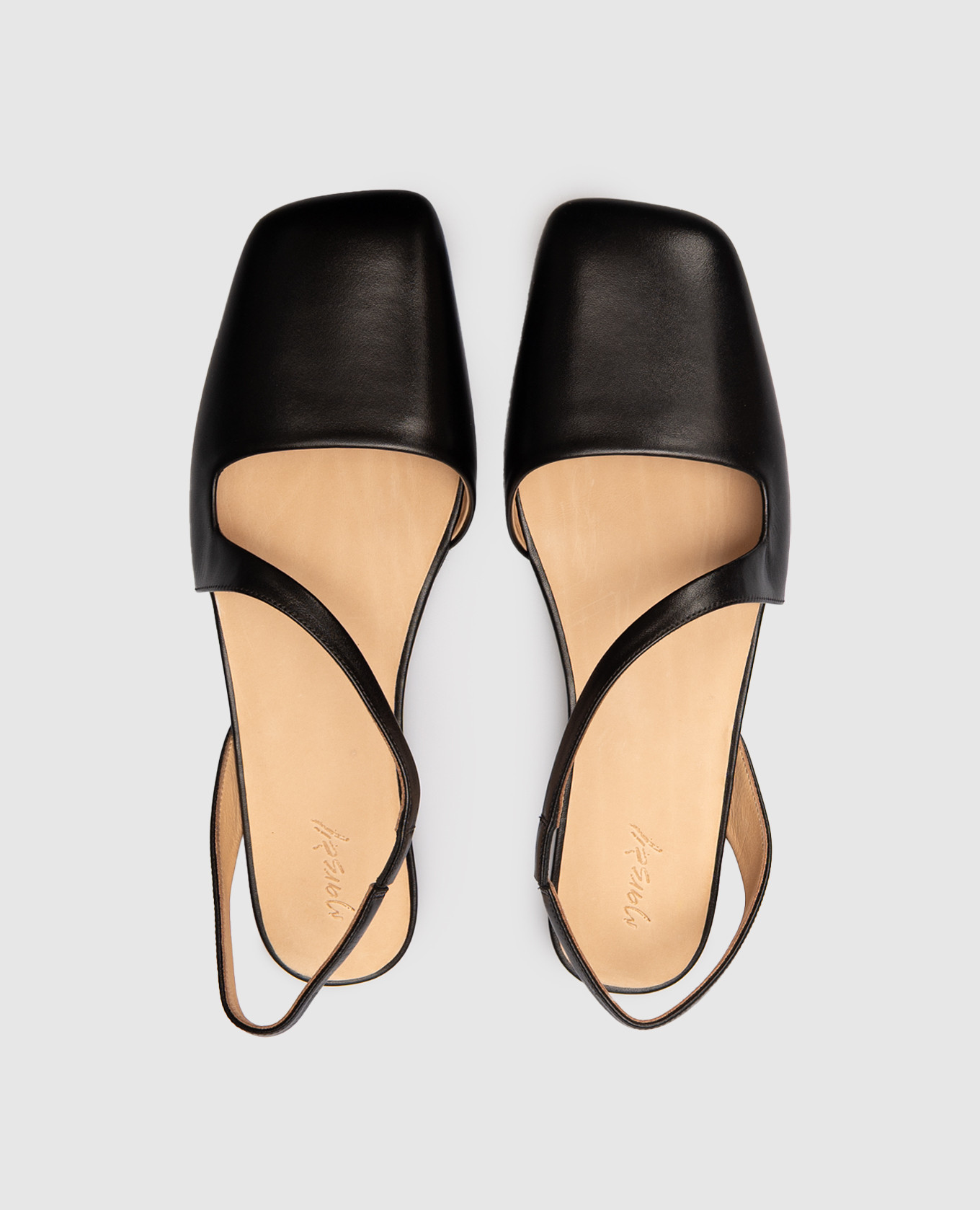 

Quadrangolo black leather sleighbacks Marsell