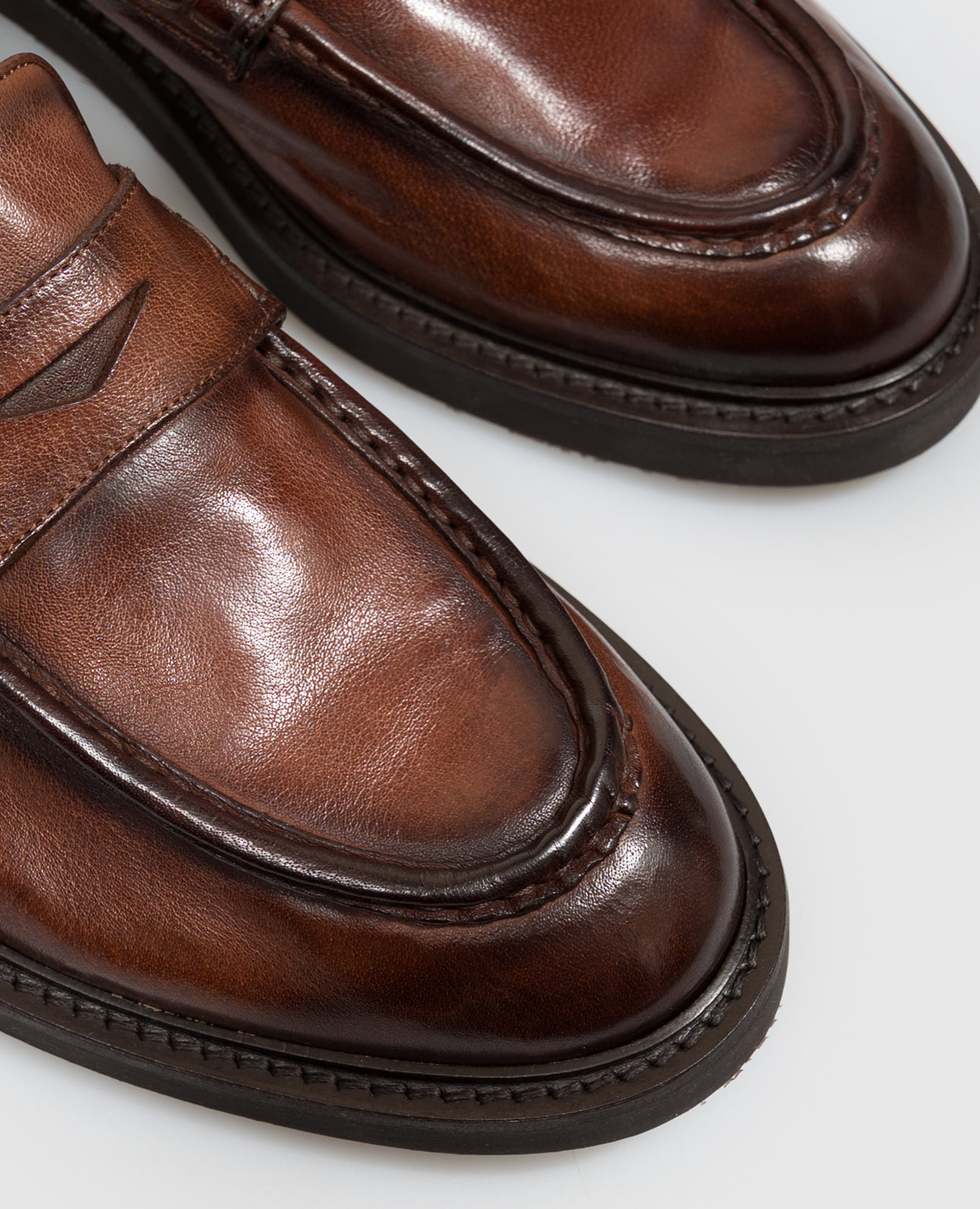Brown leather loafers with gradient effect Sturlini 5