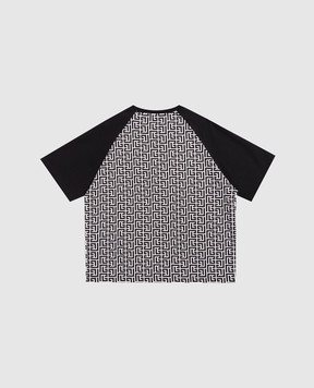 Balmain Children's black T-shirt with PB Labyrinth pattern BY8P61Z36861214