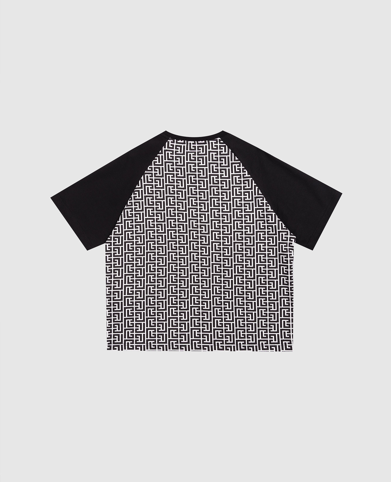 Children's black T-shirt with PB Labyrinth pattern Balmain 2