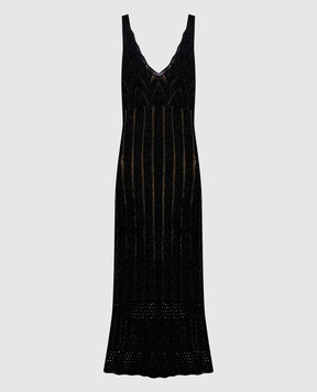 Twinset Black midi dress with lurex 261TT3322