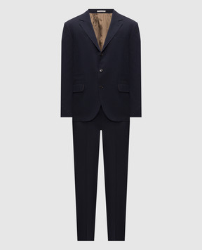 Brunello Cucinelli Blue wool and silk suit MHN217BTZ
