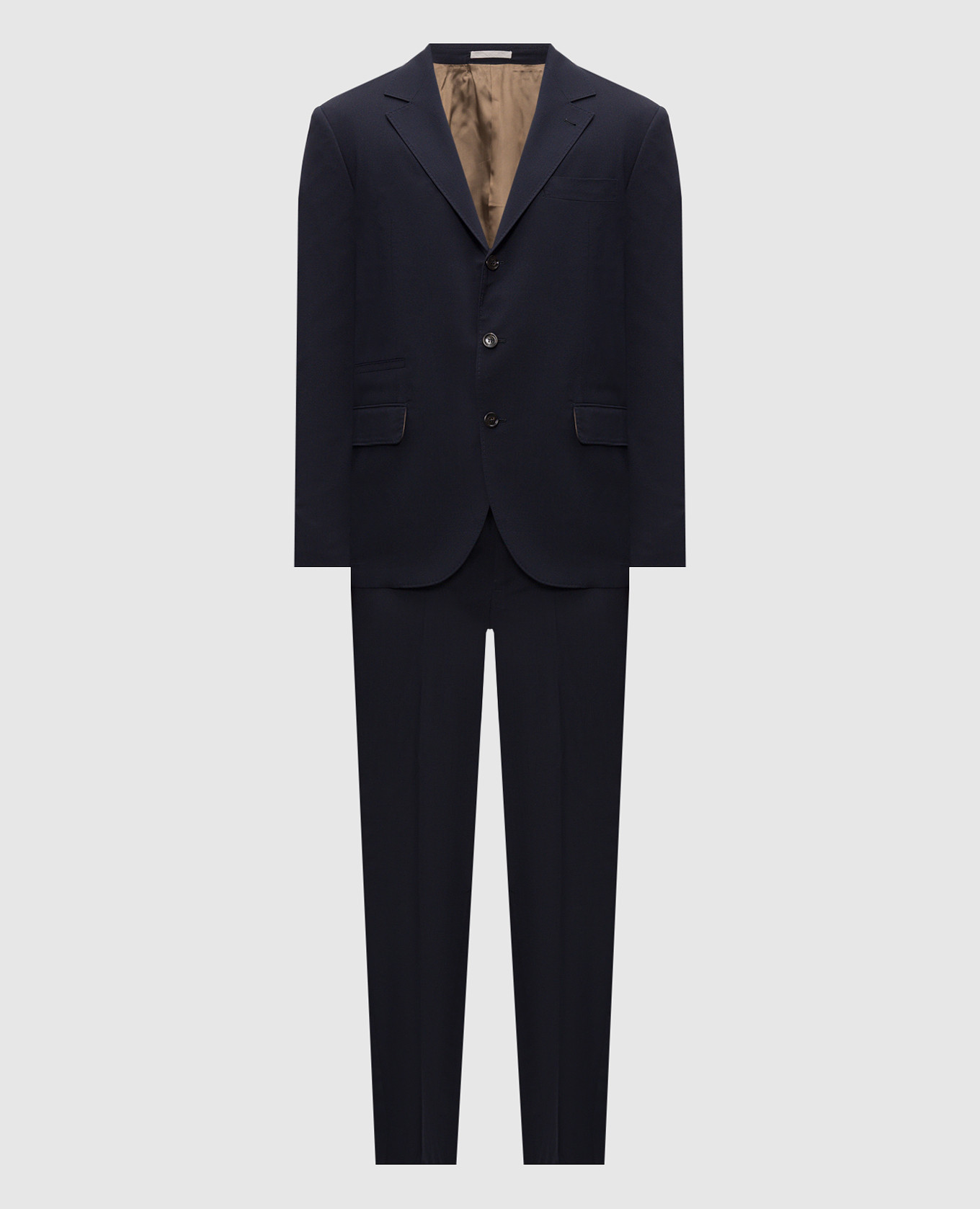 Blue wool and silk suit Brunello Cucinelli