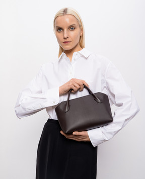 The Row Terrasse Bauletto brown leather bag W2027L97