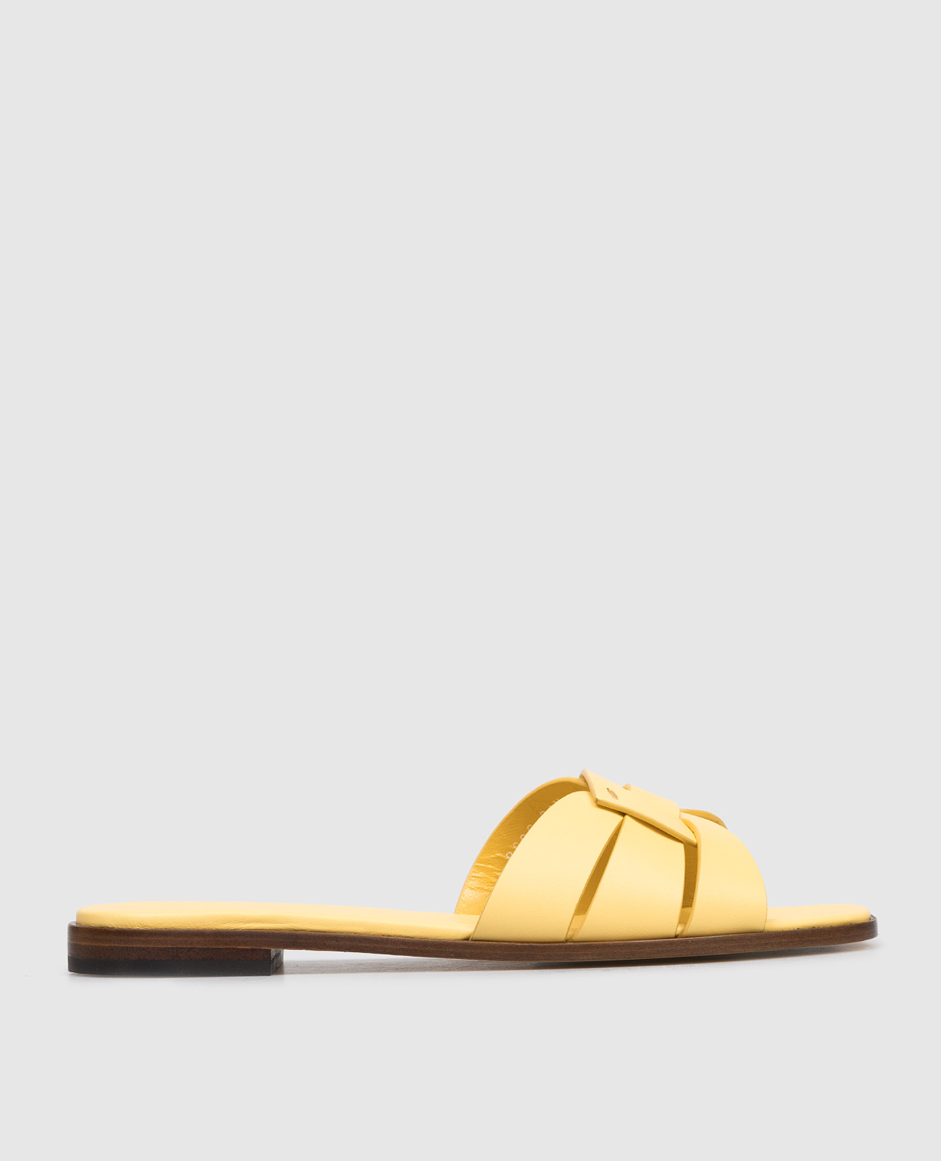 Yellow leather flip-flops