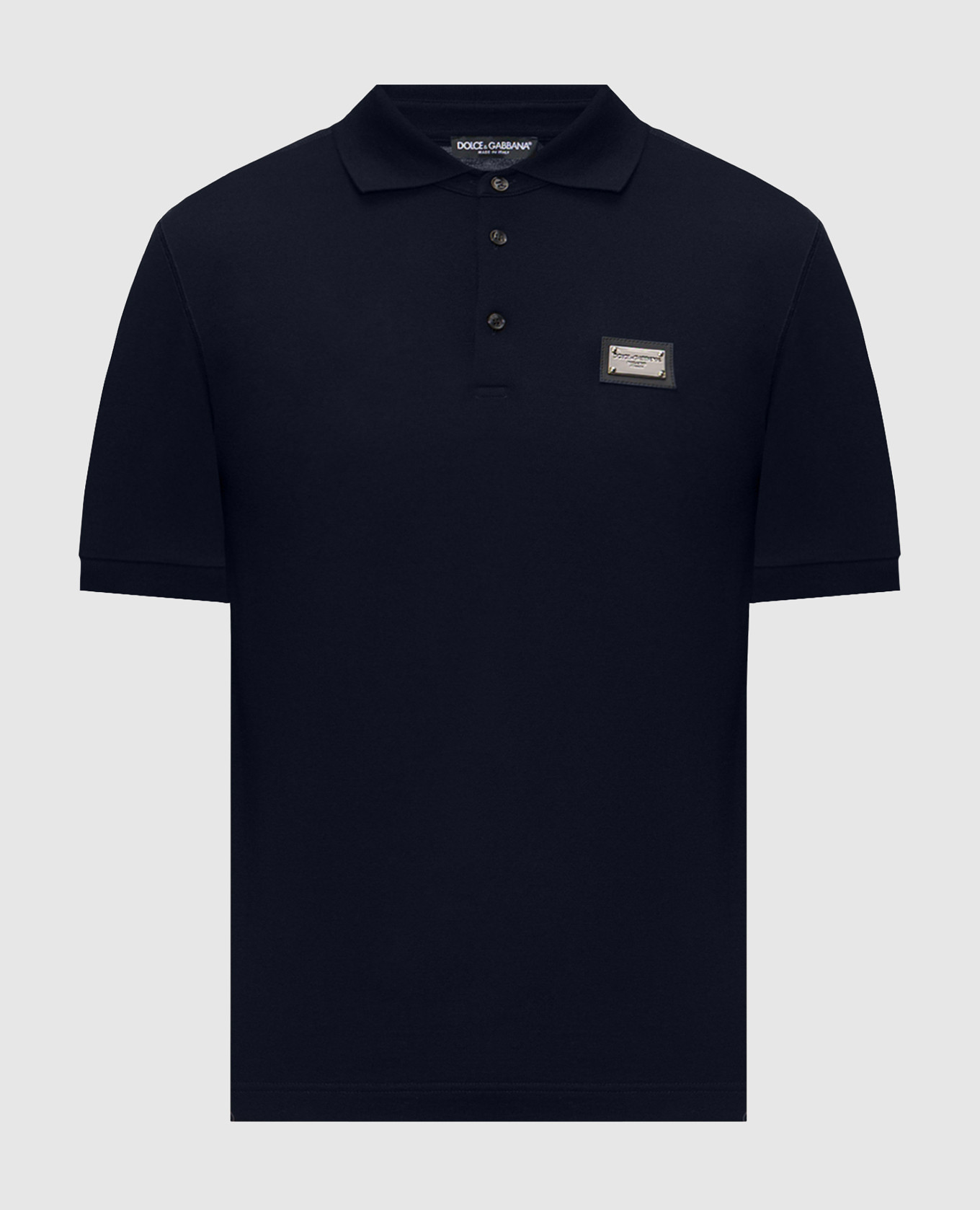 

Blue polo with logo patch Dolce&Gabbana