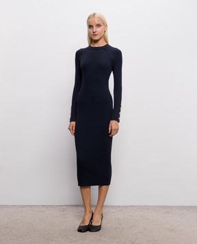 Twinset Blue ribbed midi dress 262TP3400