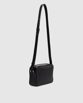 Serapian Black leather bag with logo print SRSTSMML739424ACG2