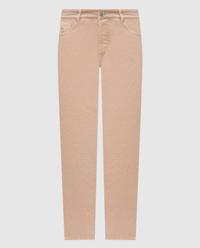 Brunello Cucinelli Beige jeans with embroidered emblem M277PD3210